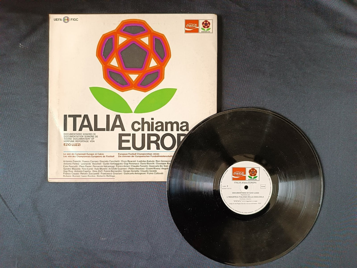 disco 33 giri uefa figc italia documentario sonoro campionati europei calcio