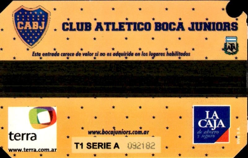 biglietto stadio BOCA JRS VS PALMEIRAS N 364