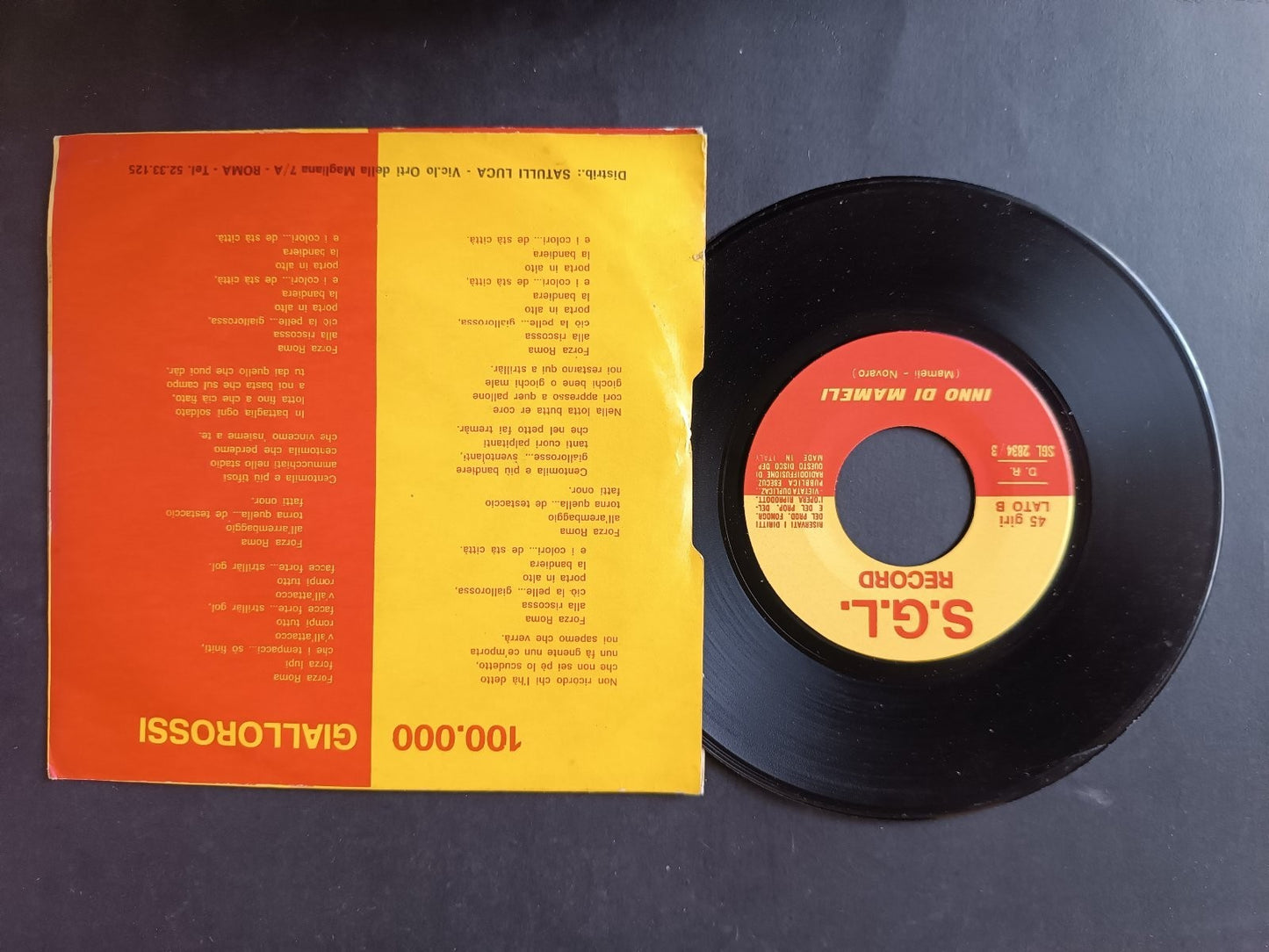 Vinile 45 giri 100.000 GIALLOROSSI