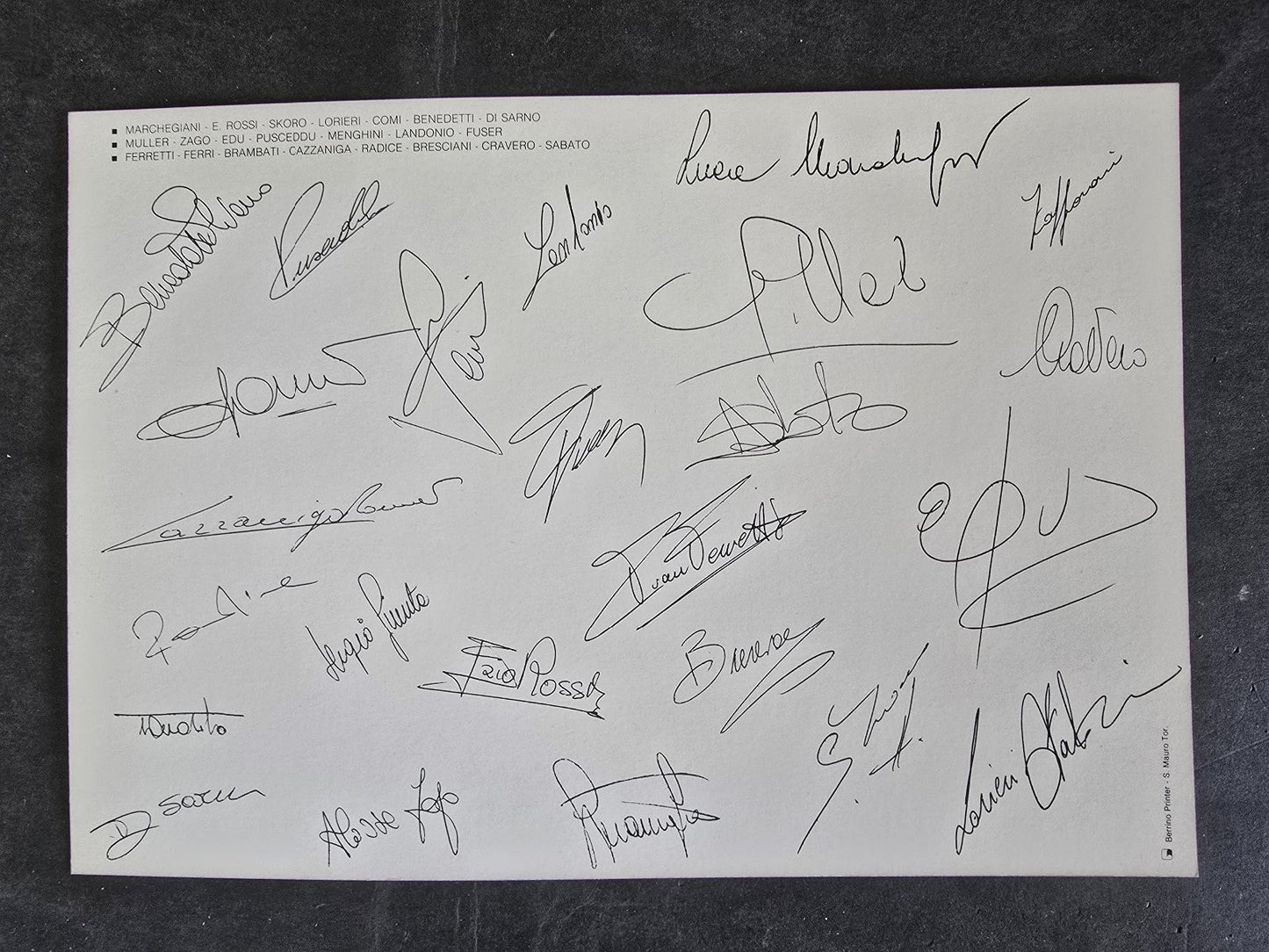 Cartolina Autografi stampati Torino Calcio 1988/89 ufficiale adidas indesit