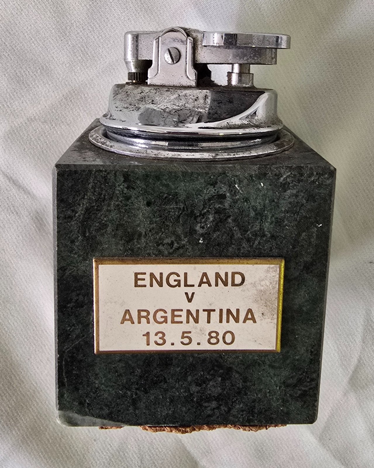 accendino marmo 13.5.1980 amichevole Friendly England Argentina Maradona