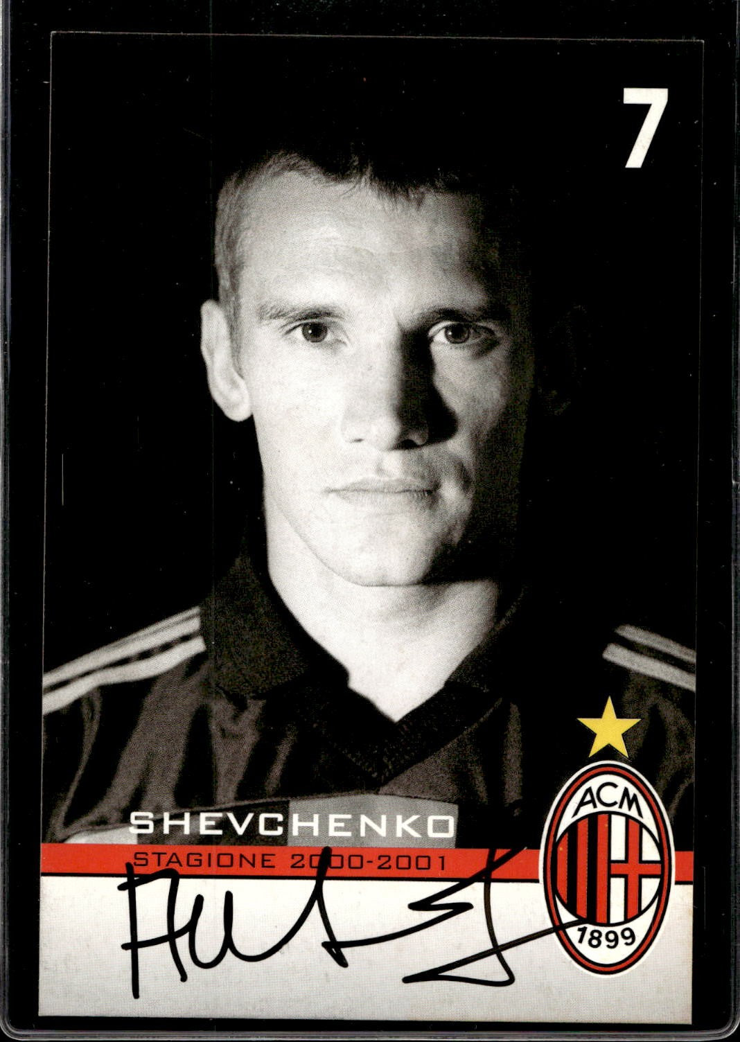 cartolina postcard Calcio Milan con Autografo 2000/2001. - Shevchenko (8