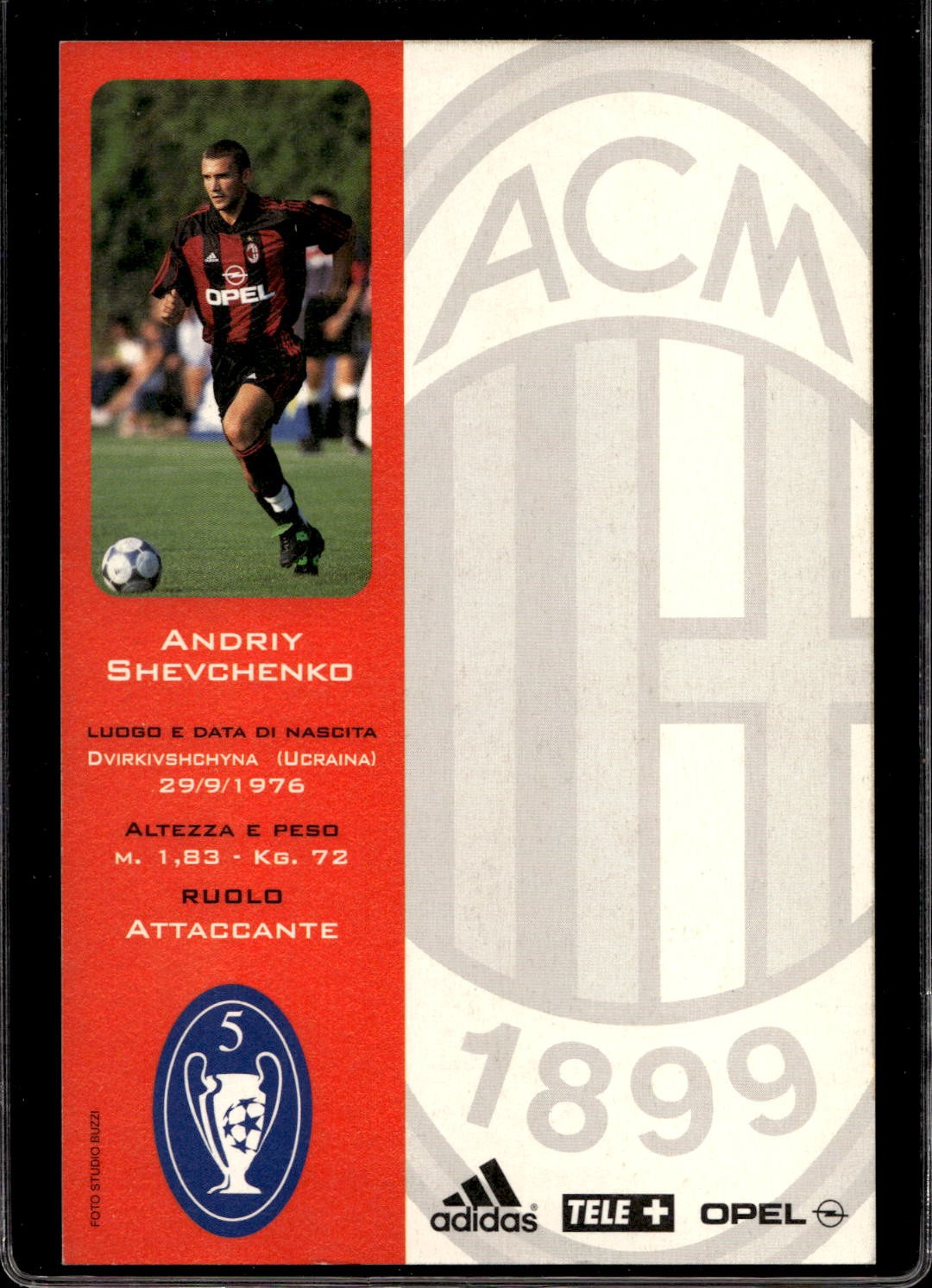 cartolina postcard Calcio Milan con Autografo 2000/2001. - Shevchenko (9