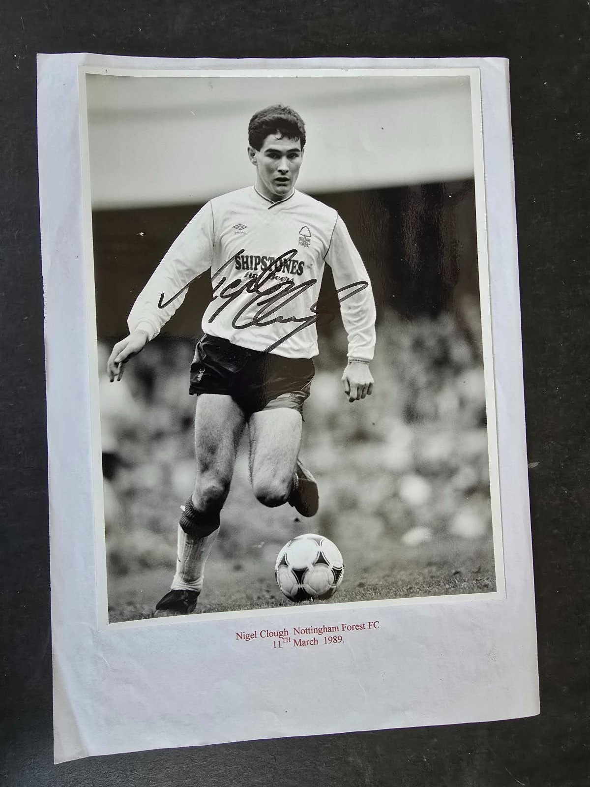 Autografo autograph originale su foto Nigel Clough Nottingham Forest