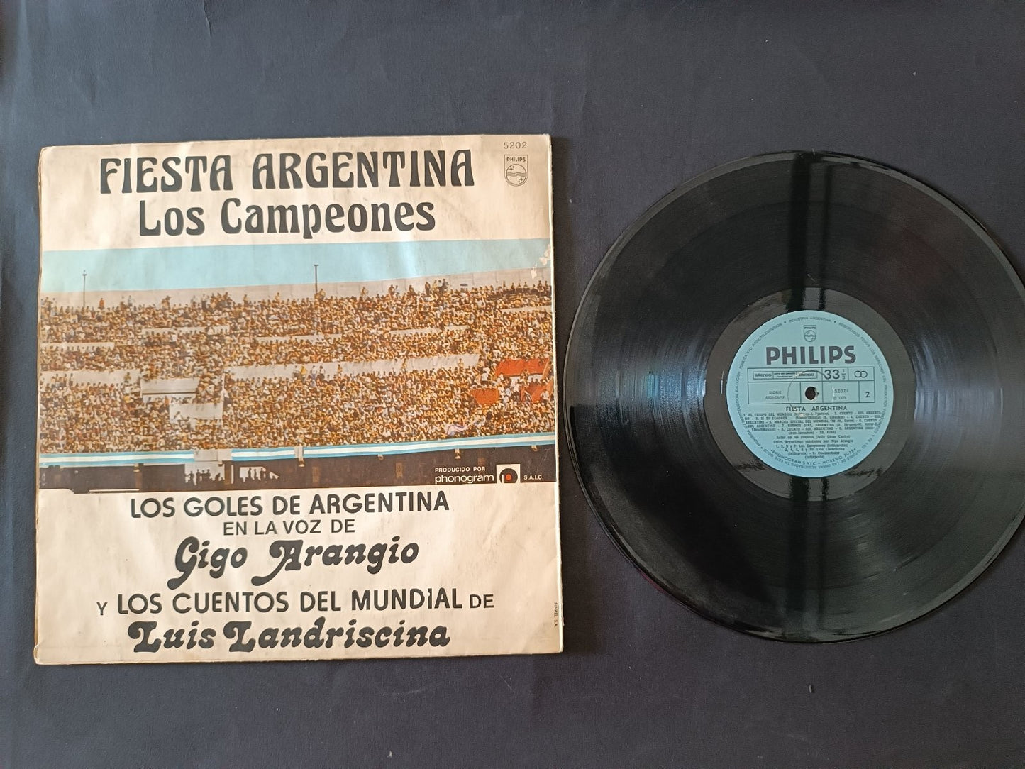 Disco FIESTA ARGENTINA Los Campeones Philips 1982 Mundial