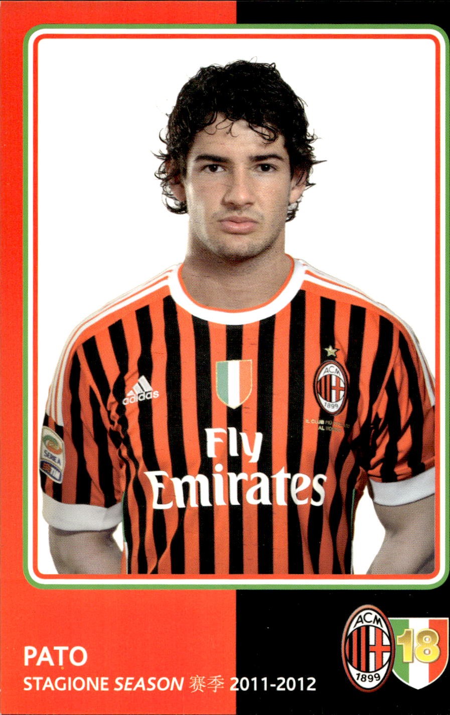 cartolina postcard Calcio Milan 2011-12 - Pato