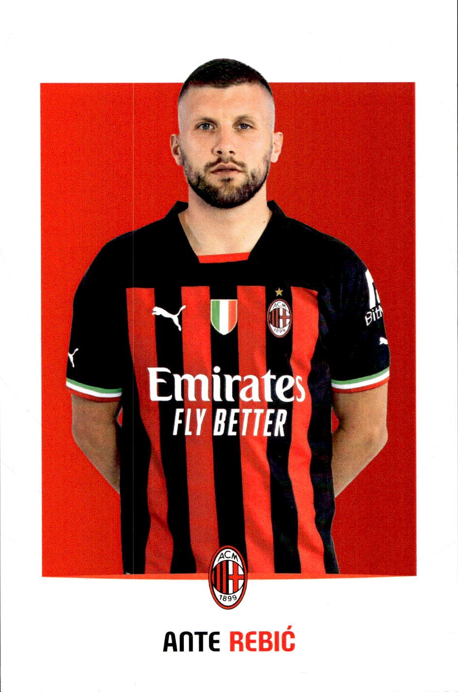cartolina postcard Calcio Milan 2022/23 - Rebic