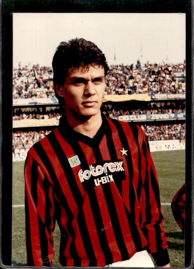 Cartolina calciatore 2 Milan Maldini 1986
