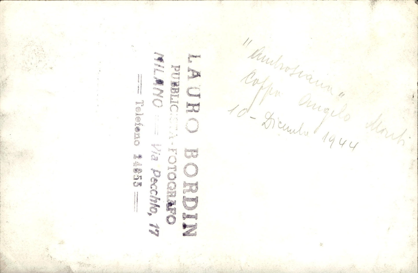 Fotografia coppa Monti 1944 lauro Bordin Ambrosiana Meazza