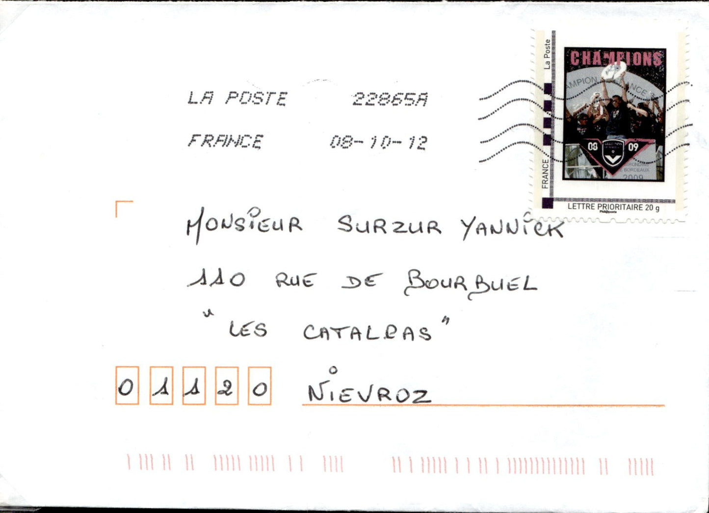 busta primo giorno Nievroz France !912