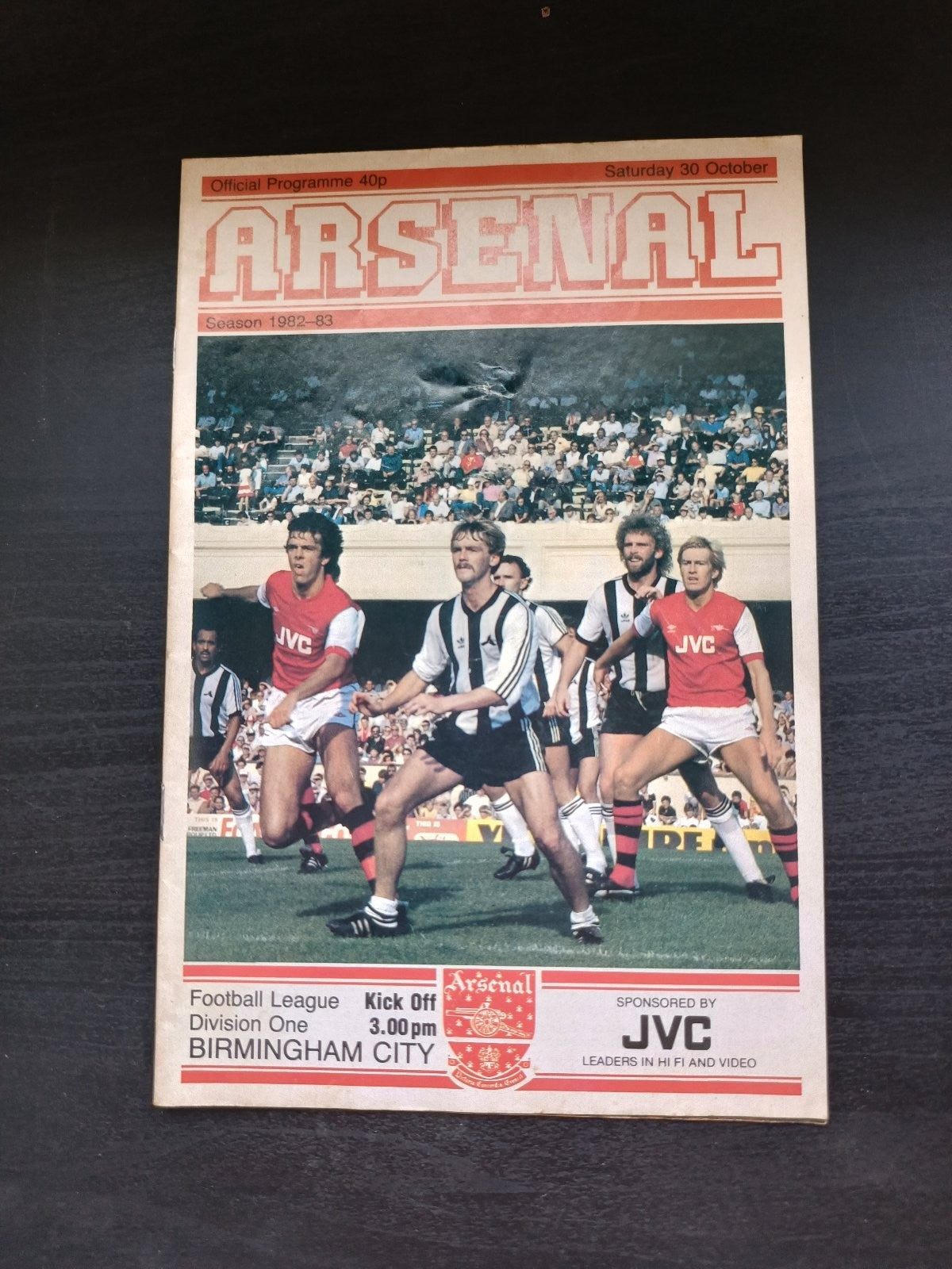 programma calcio Arsenal V Birmingham City 30th 1982