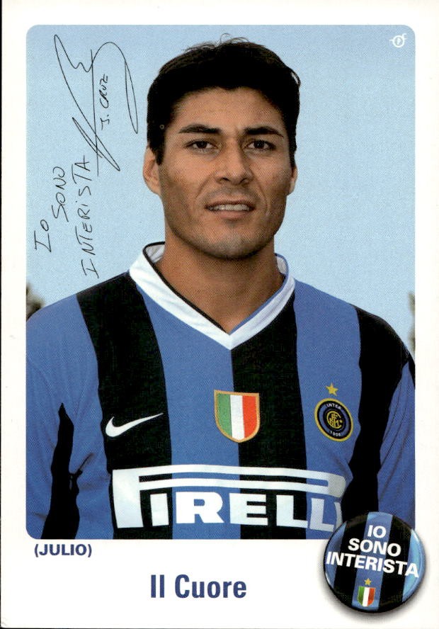 Cartolina calciatore Inter Julio Ricardo Cruz con autografo stampato