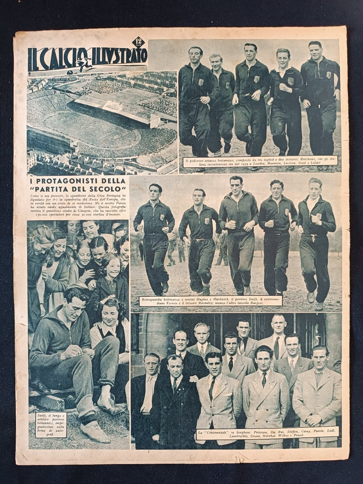 rivista IL CALCIO ILLUSTRATO anno 1947 numero 20 Italia - Ungheria