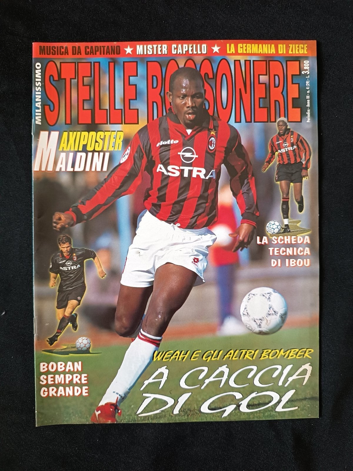rivista STELLE ROSSONERE n 4 - Weah e poster Maldini