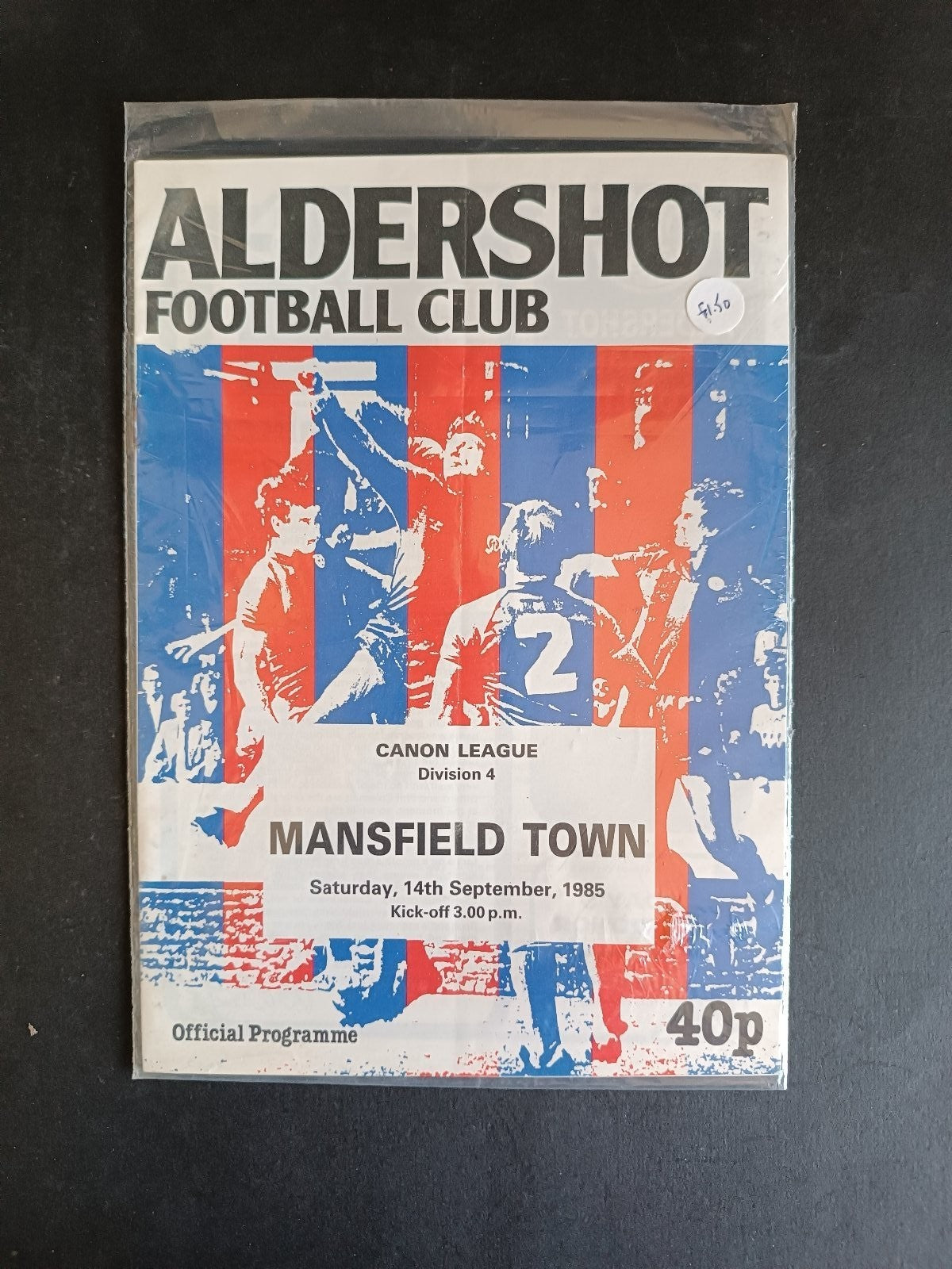 programma calcio Aldershot Fc vs Mansfield Town 1985