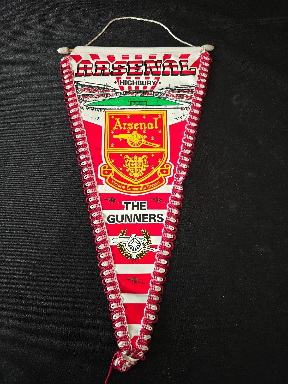 old Gagliardetto Pennant ARSENAL Football Club tHE GUNNERS