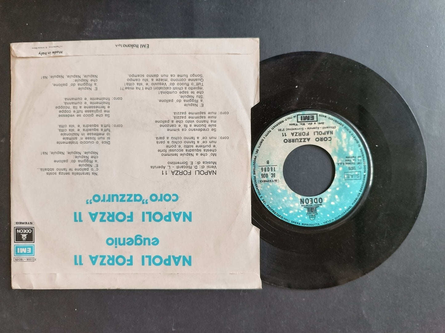 Vinile 45 giri NAPOLI FORZA 11 Eugenio e Coro Azzurro