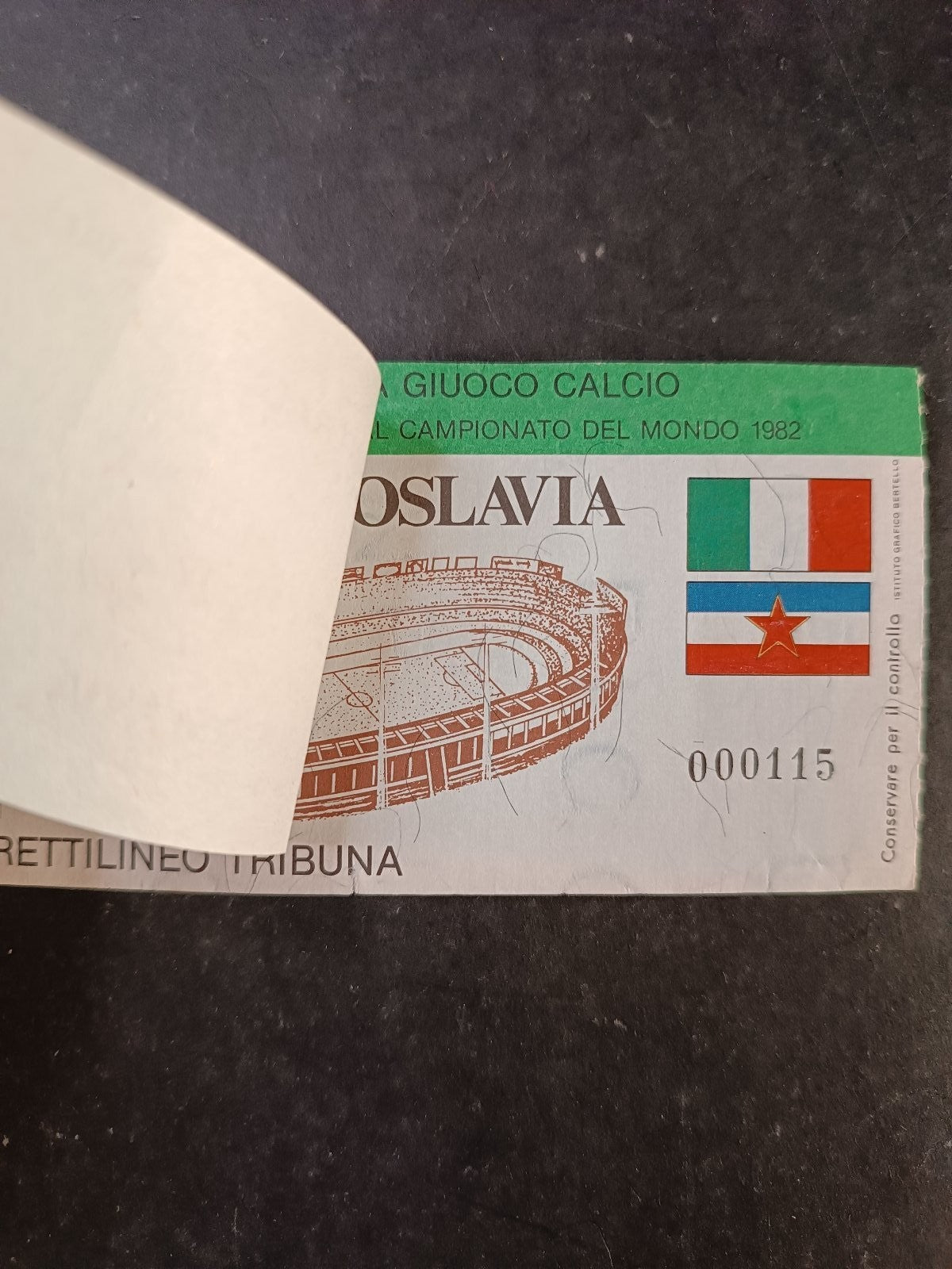 biglietto ITALIA - JUGOSLAVIA - posto 115 - 1982