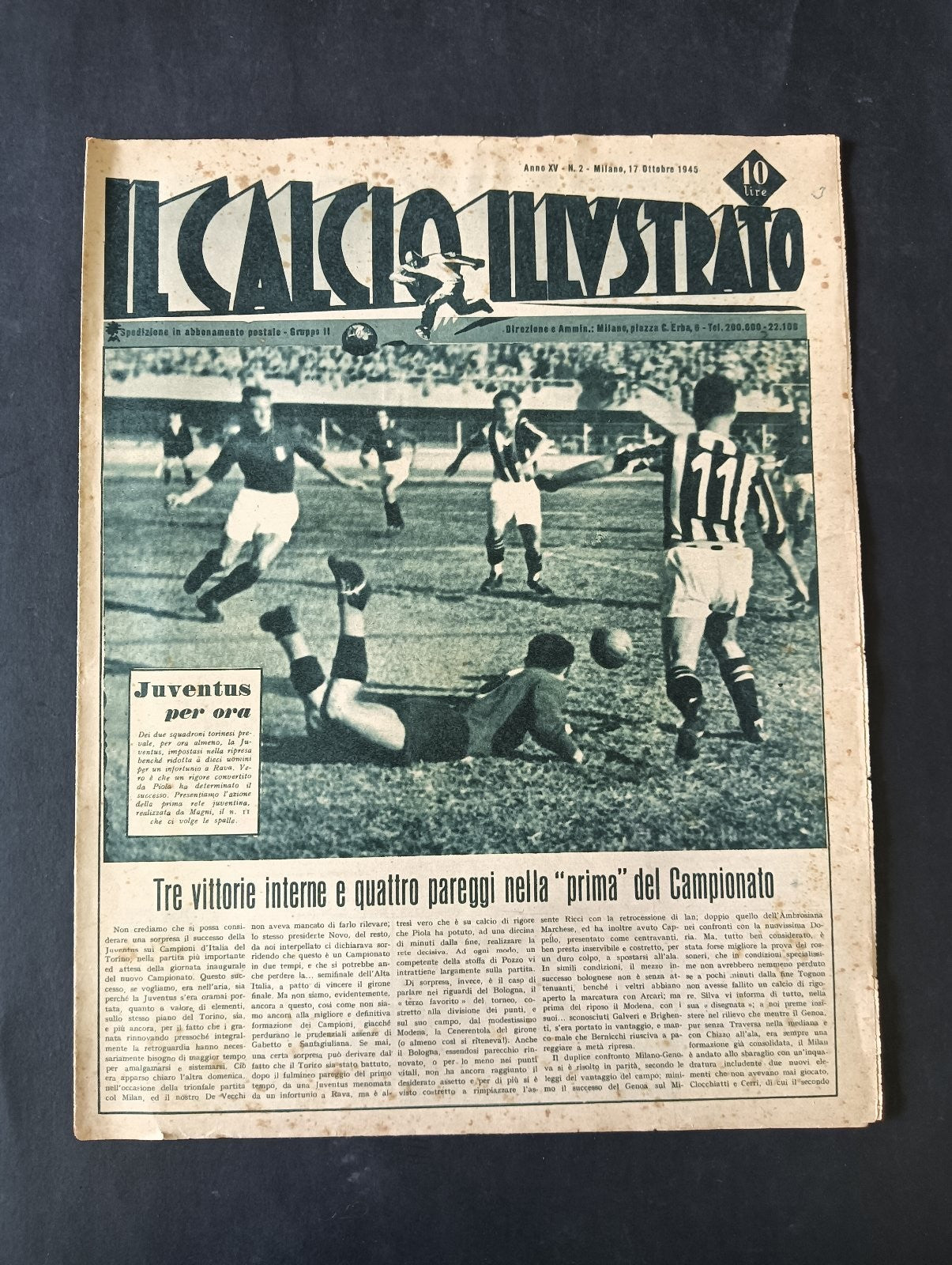 rivista IL CALCIO ILLUSTRATO anno 1945 numero 2 - Juventus Magni Piola