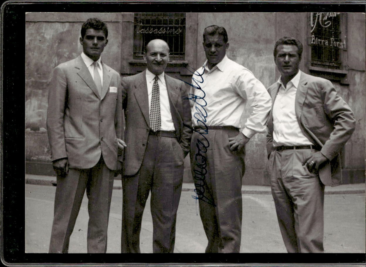 Cartolina Fontana/Brivio/Tognon/Nordahl con autografo