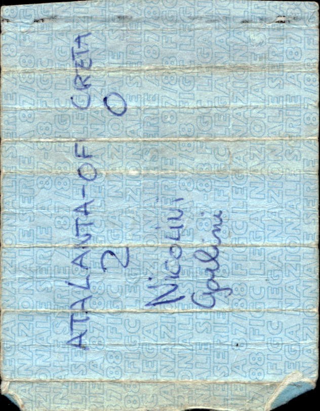 biglietto stadio ATALANTA - OFI CRETA 1987/88