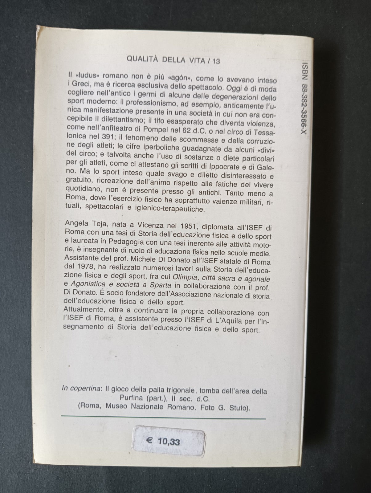 Libro L'ESERCIZIO FISICO NELL'ANTICA ROMA Angela Teja - EDIZIONE STADIUM ROMA