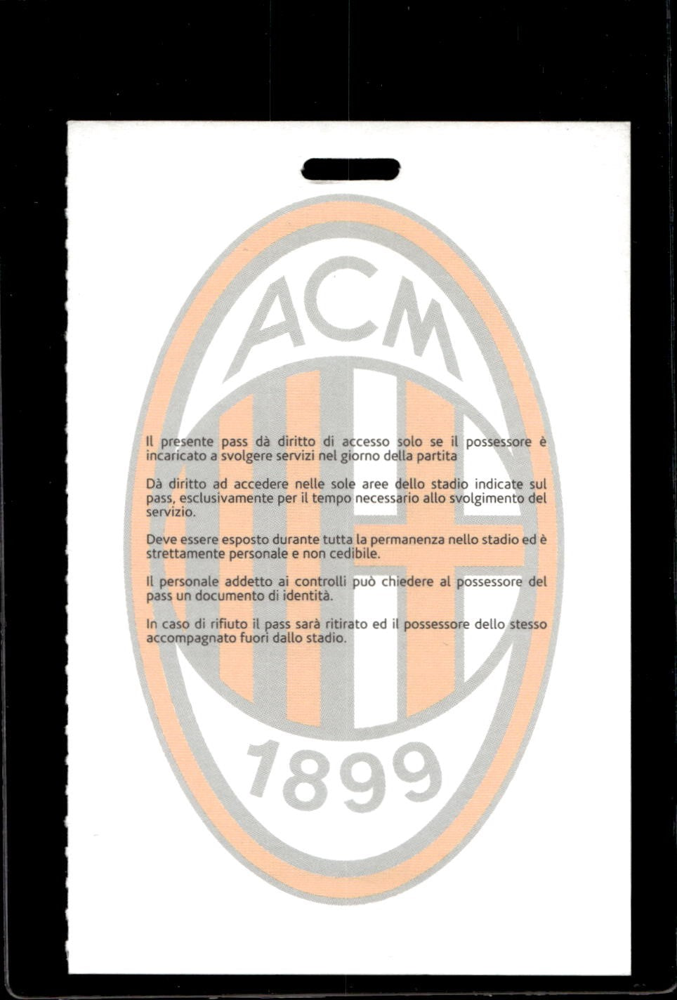 Biglietto stadio Calcio Milan Lecce 2010/2011 Stampa