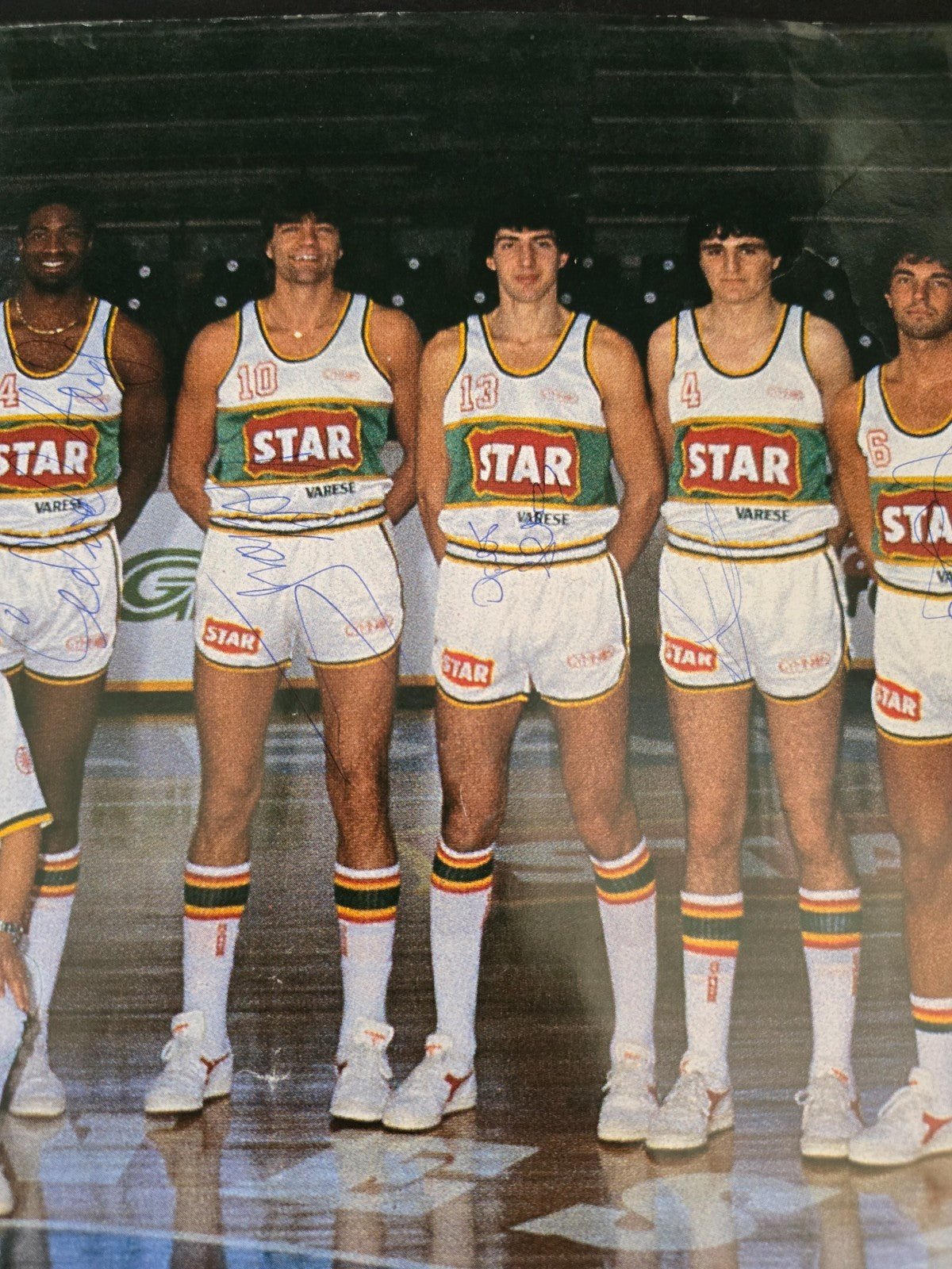 STAR Varese Basket anni 80 poster autografato da tutta squadra in originale