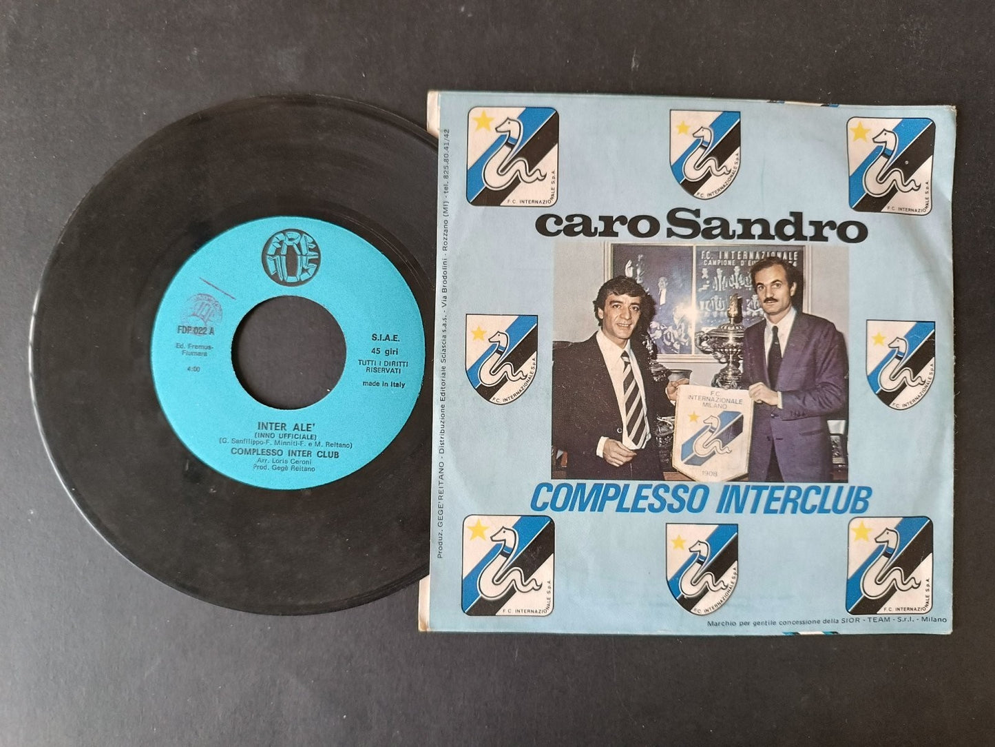 Vinile 45 giri INTER ALE' innfo ufficiale dell'Inter versione originale
