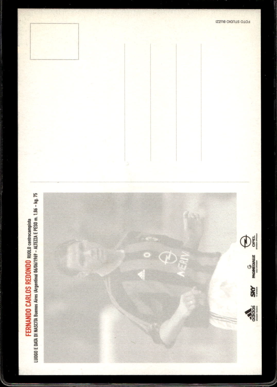cartolina postcard Calcio Milan con Autografo 2003/04 - Redondo