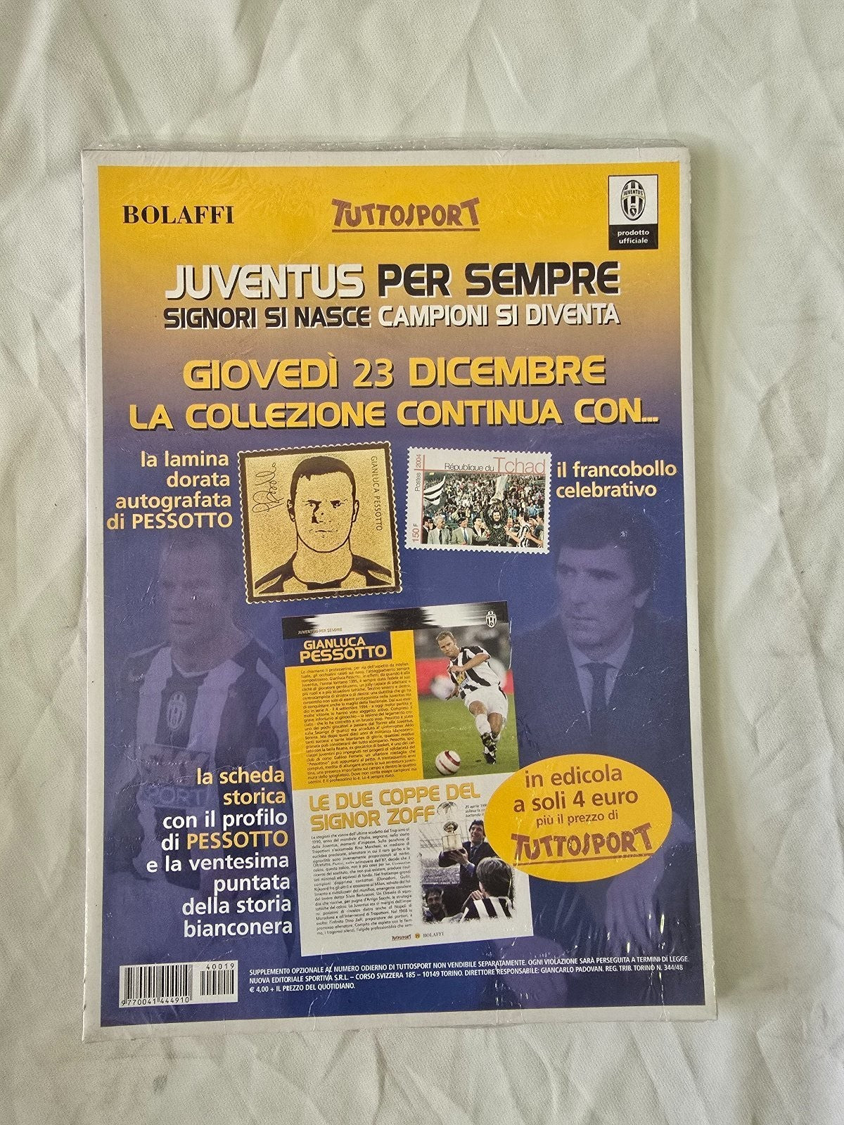 medaglia Juventus per sempre Tuttosport Bolaffi nr 19 Tacchinardi sigillata