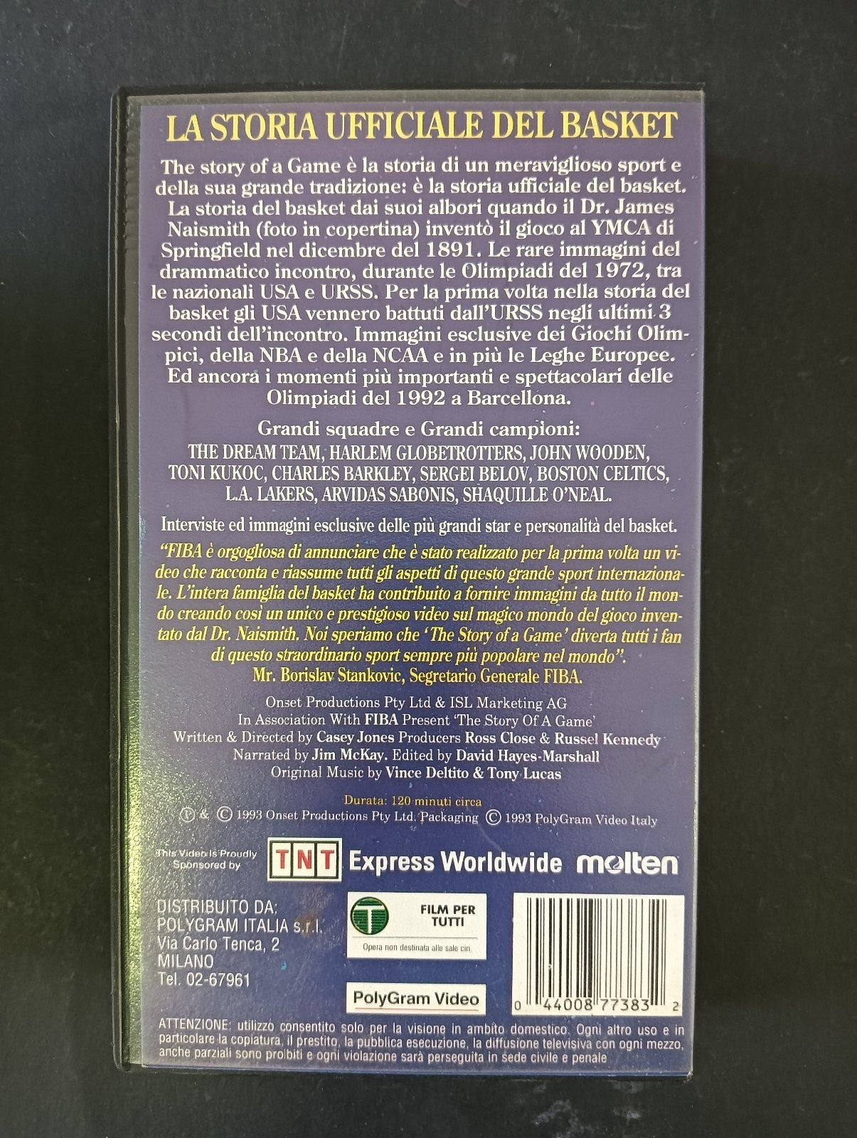VHS THE STORY OF A GAME LA STORIA UFFICIALE DEL BASKET PolyGram Video