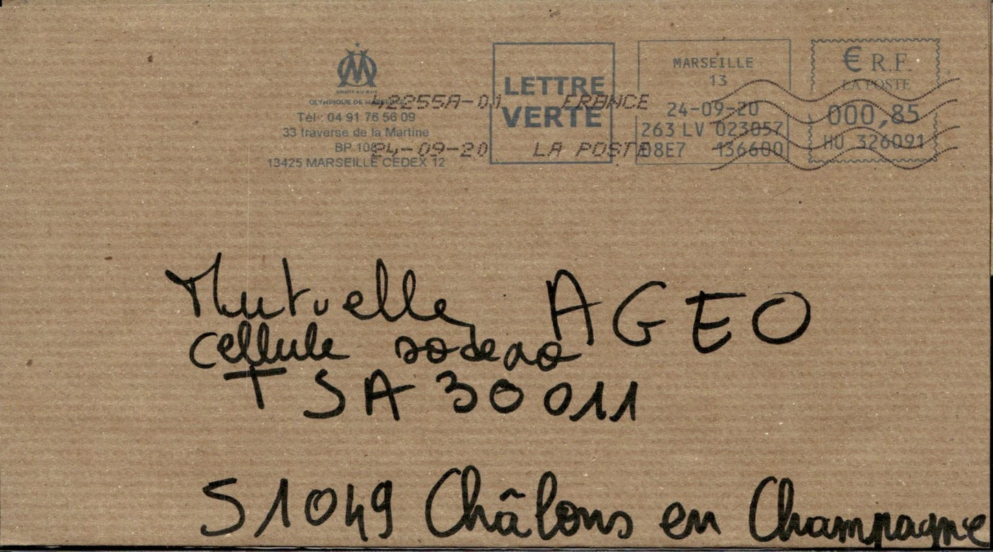 busta primo giorno Marseille 2020