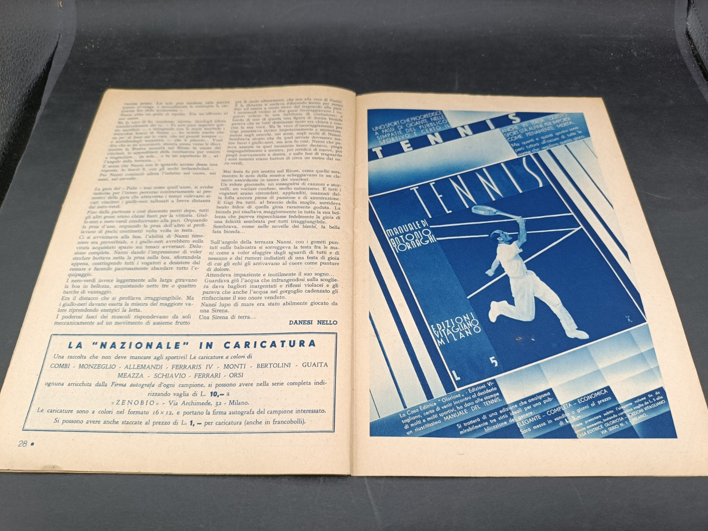 Rivista sportiva Cosmo anno 1934 numero 64 Silvio Piola