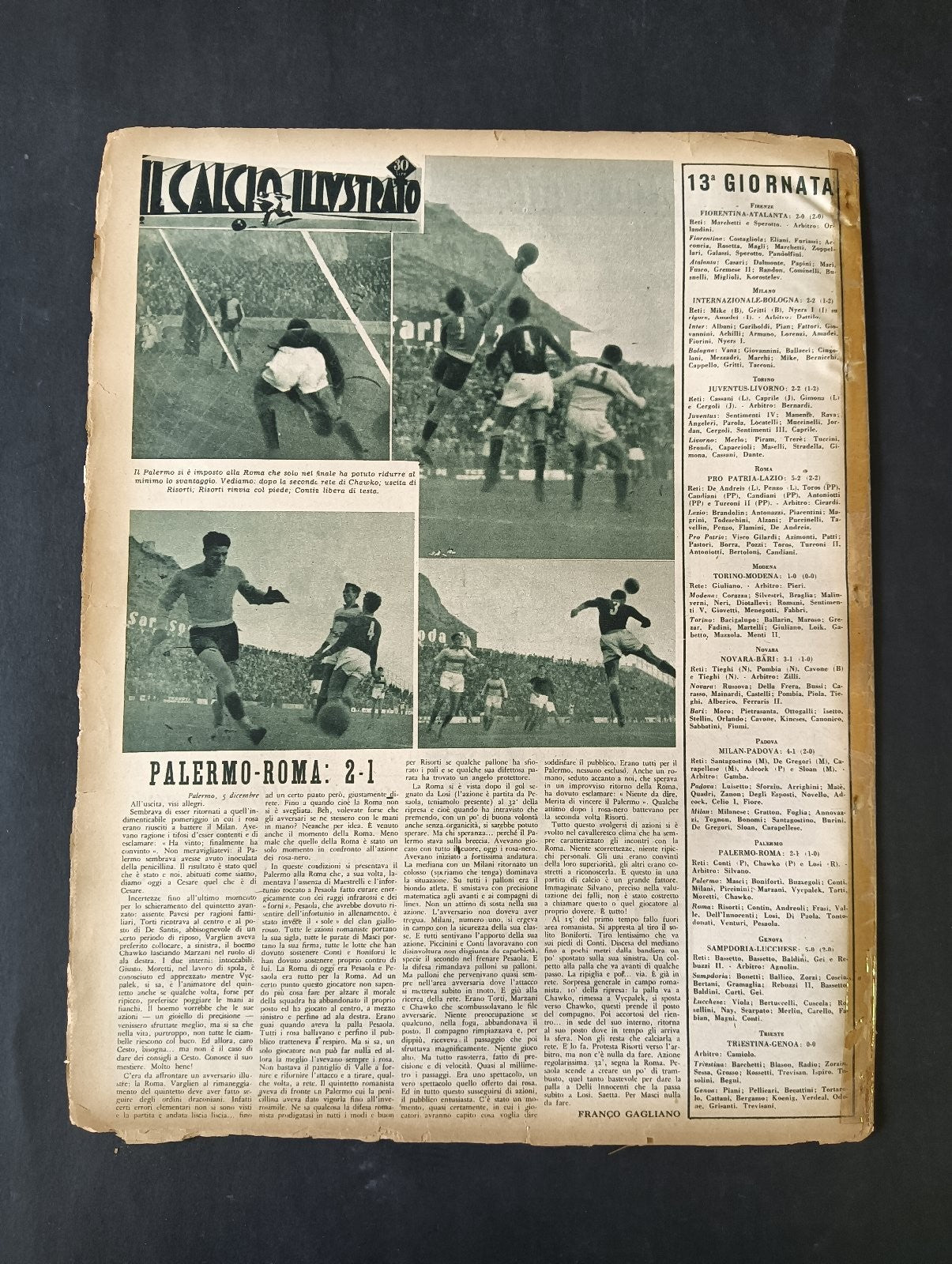 rivista IL CALCIO ILLUSTRATO anno 1948 numero 51 - Samporia Juve Scarpato Gei