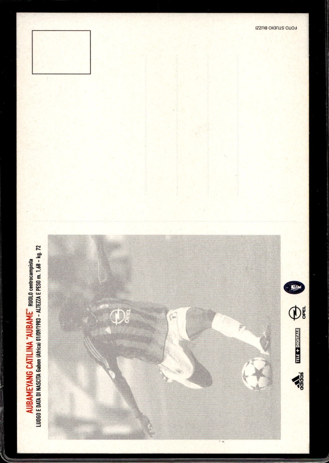 cartolina postcard Calcio Milan con Autografo 2002/03 - Aubame