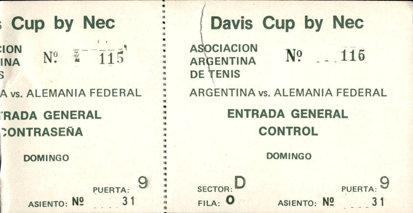 biglietto stadio ARGENTINA VS ALEMANIA FEDERAL