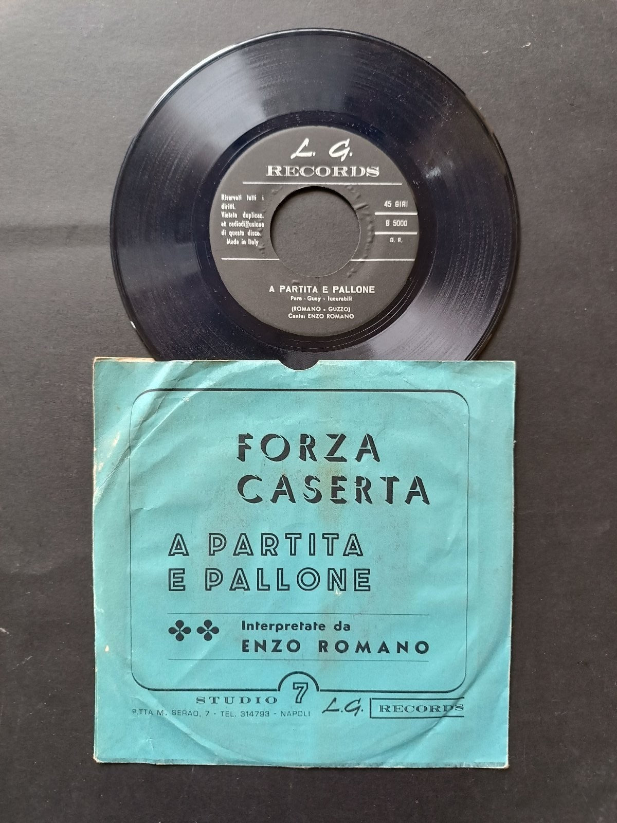 Vinile 45 giri FORZA CASERTA A PARTITA E PALLONE