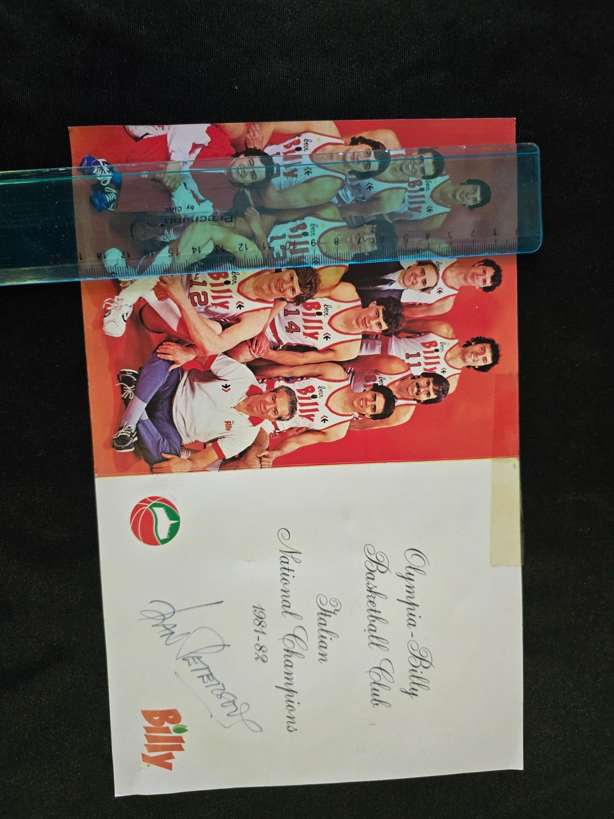 BILLY Olimpia Basket Milano Campioni d'Italia 1980/81 autografato DAN PETERSON