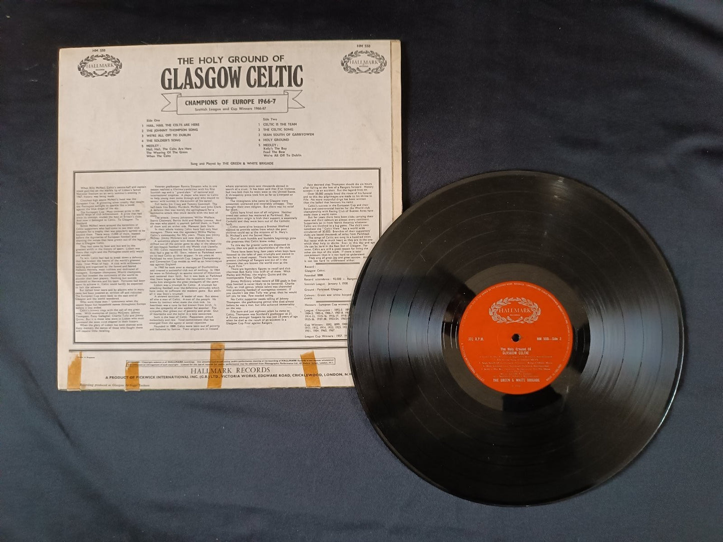 disco 33 giri holy ground glasgow celtic champions europe scottish league