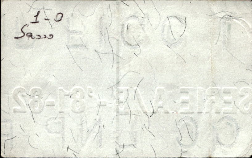 biglietto Ticket Stadio Cavese Perugia campionato nazionale 81-82