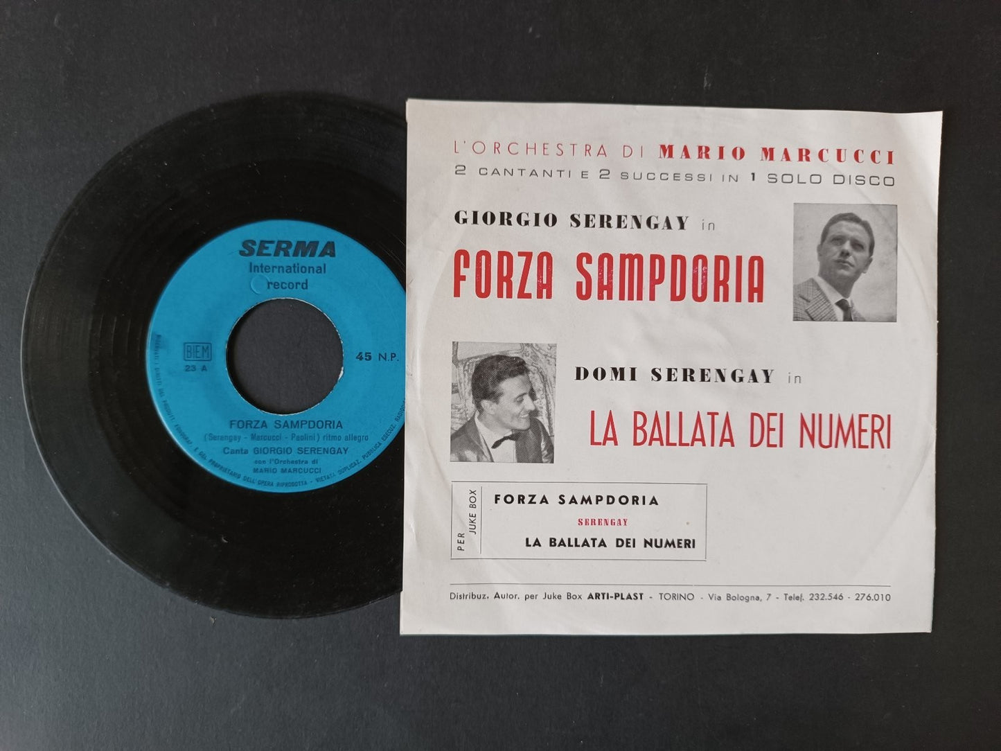 Vinile 45 giri FORZA SAMPDORIA La ballata dei numeri