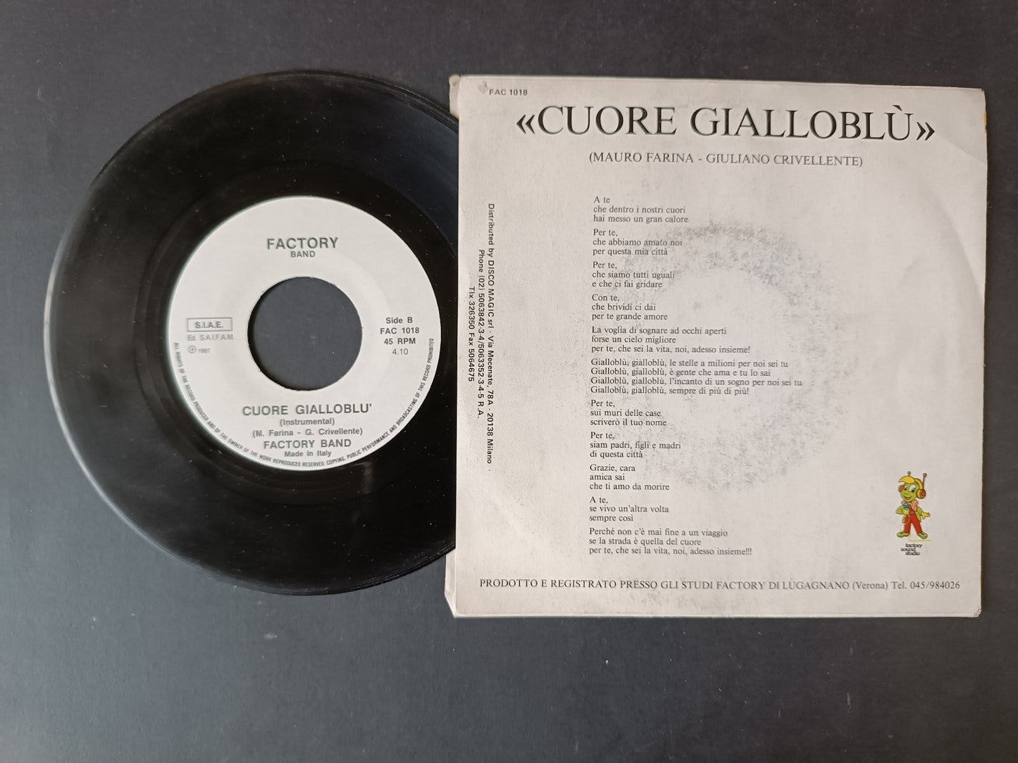 Vinile 45 giri QUI BATTE UN CUORE GIALLO BLU