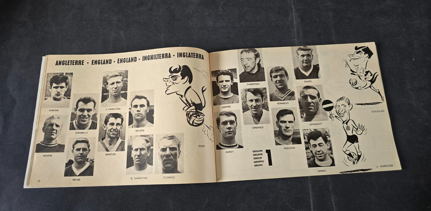 Programma Campionati del Mondo di Calcio 1966 multilingue Top Player & Rookie