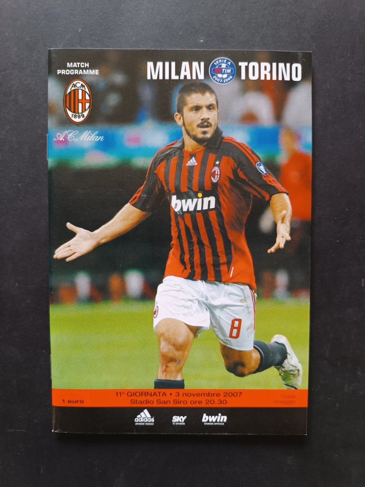 programma Ufficiale MILAN TORINO 3 novembre 2007