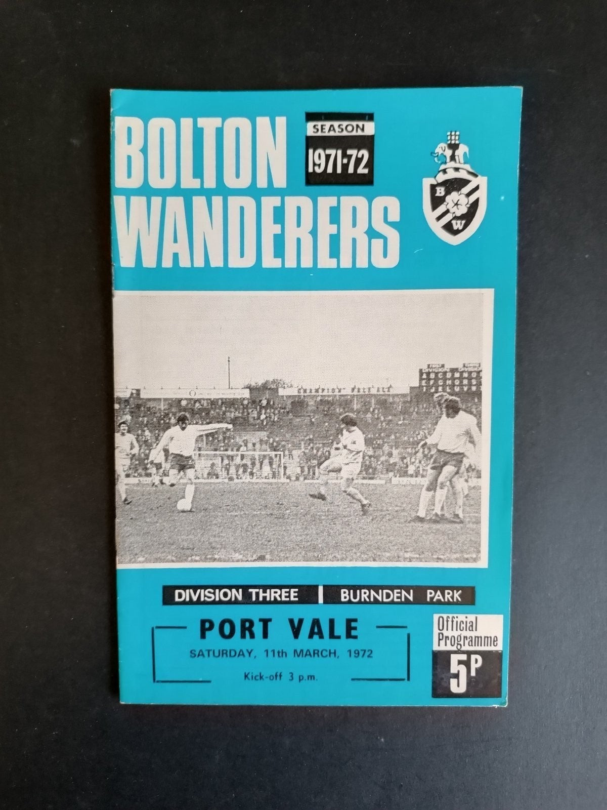 programma calcio Bolton Wanderers vs Port Vale 1972