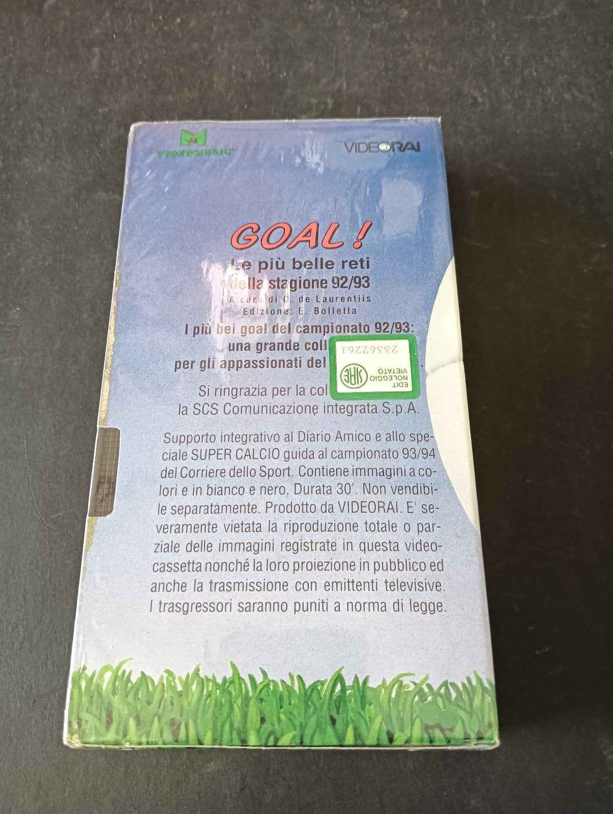 VHS GOAL! LE PIU' BELLE RETI DELLA STAGIONE 92/93 VideoRai