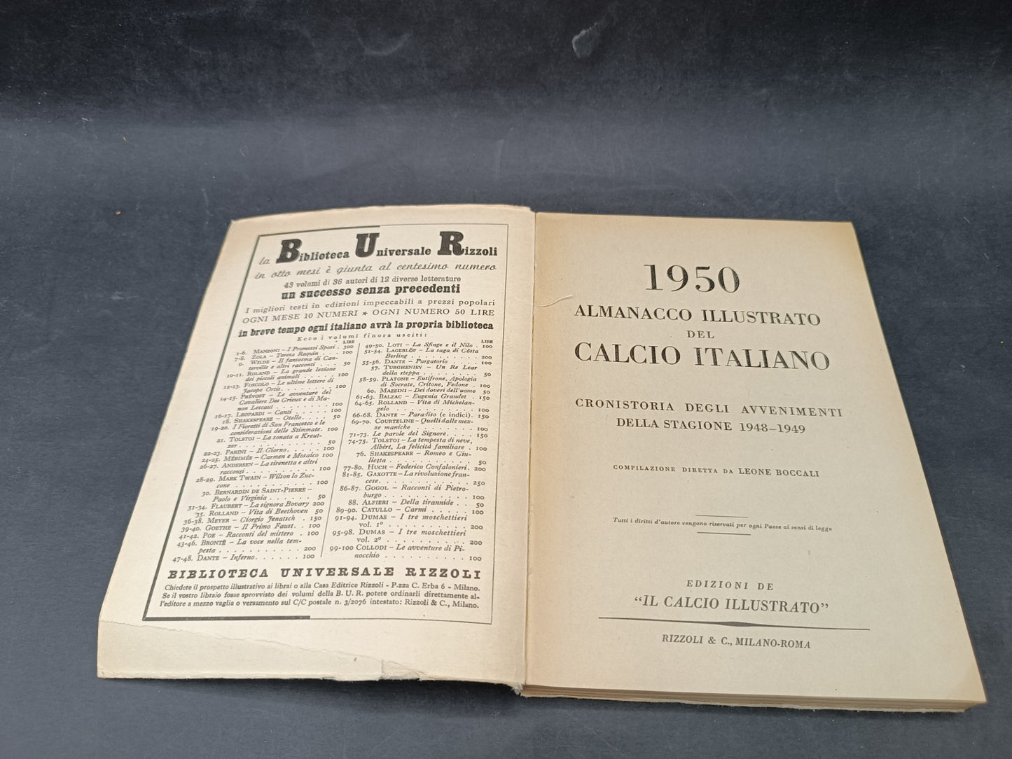 Almanacco illustrato del calcio 1950 Rizzoli
