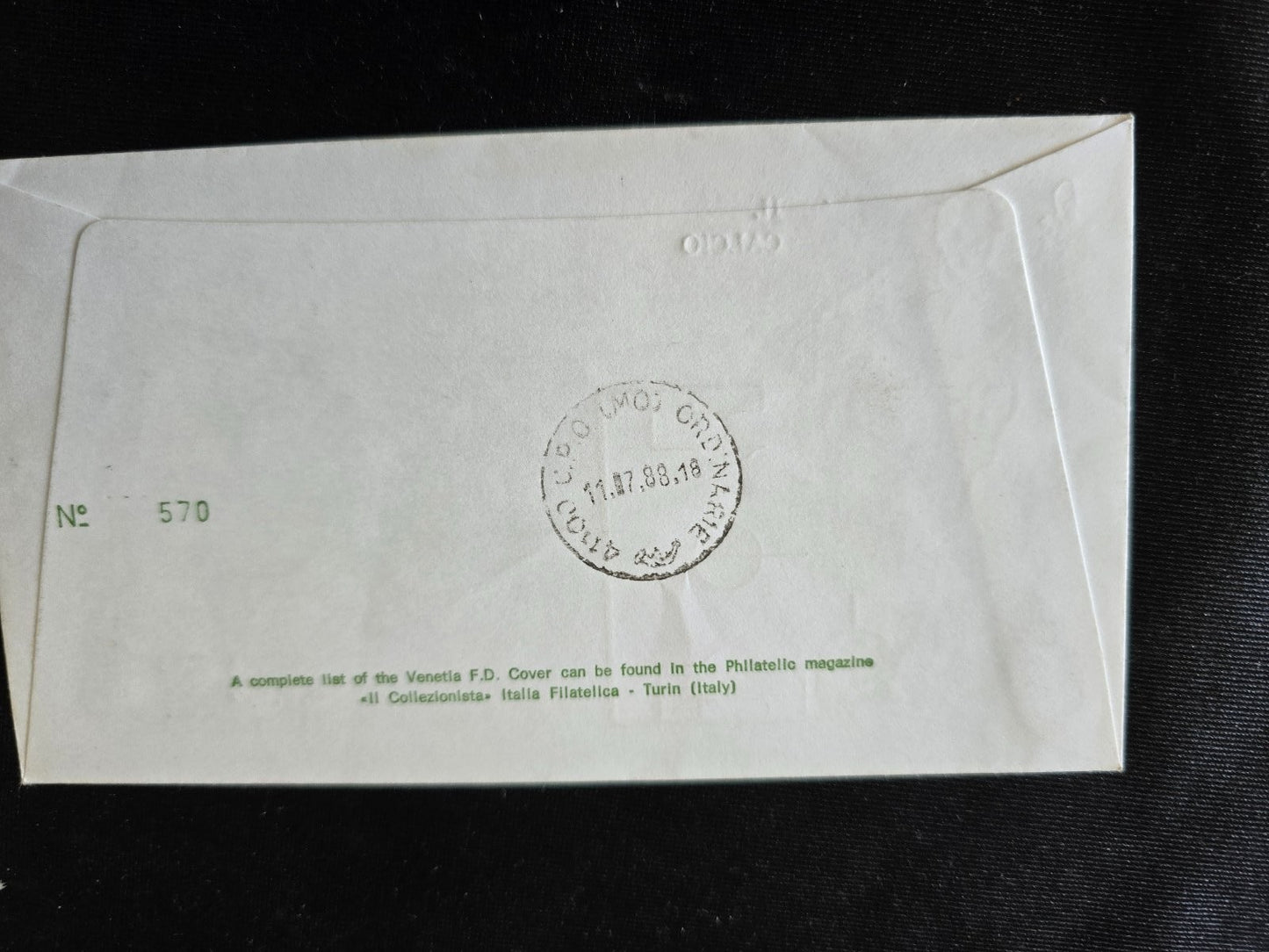A.C. Milan 1899 cartolina francobollo con annullo 1987/88 Campione d'Italia