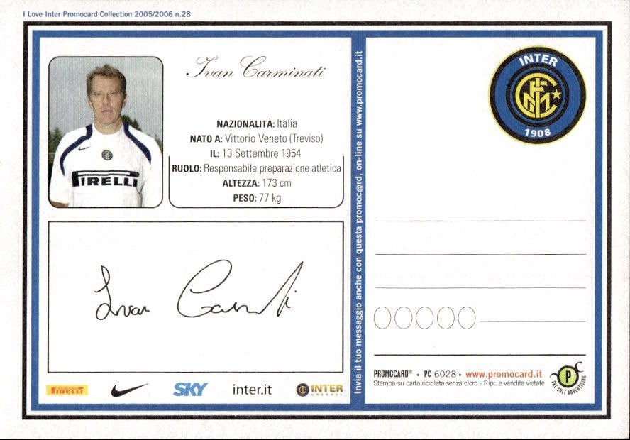 Cartolina calciatore Inter Gi?rgos Karagkoun?s con autografo stampato